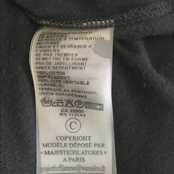 Majestic Filatures Sleeveless Leather Front Top - Picture 6 of 9